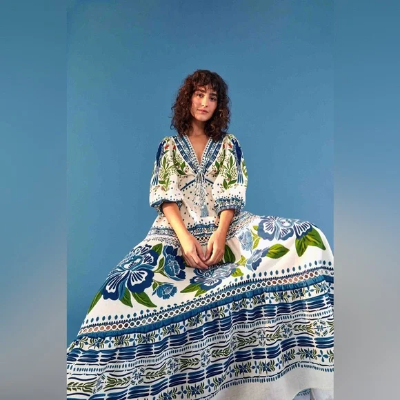 FARM RIONWTMacaw Flight Maxi Dress in Off White size S